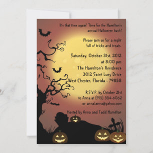12x18 Creepy Trees Halloween-Party Einladung