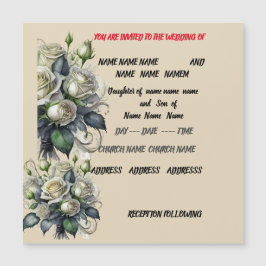 12x18 creme Rose Hochzeit einladen Magneteinladung