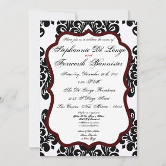 12x18 Damask Lace Extravagant Elegant Hochzeitsfei Einladung
