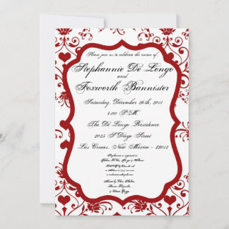 12x18 Damask Lace Extravagant Elegant Hochzeitsfei Einladung