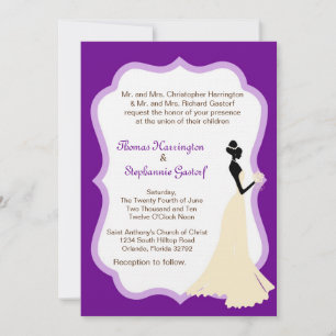 12x18 Dark Lila Bride Einladung zur Hochzeit