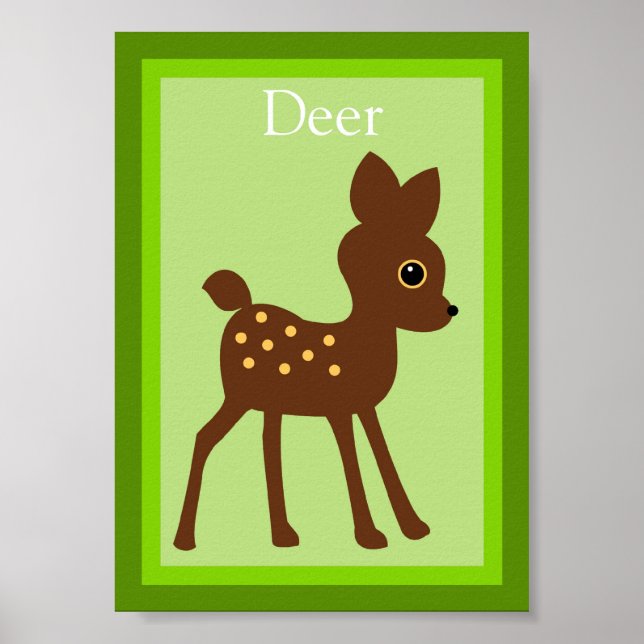 12x18 Deer Forest Friends Wall Art Poster (Vorne)