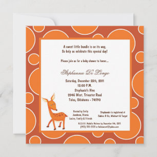 12x18 Deer Pok-a-Dot Baby Shower Einladung
