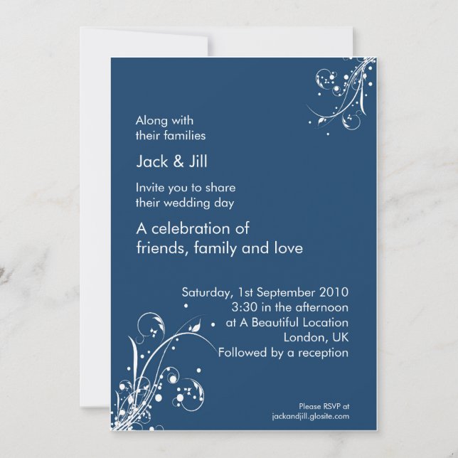 12x18 des Windwhisp (stürmisch blau) Einladung (Vorderseite)