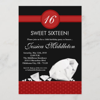 12x18 Diamant-Juwel-Bonbon 16 Einladung