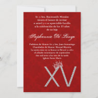 12x18 Diamond Ruby Quinceanera Einladung zum Gebur