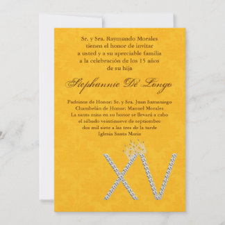 12x18 Diamond Topaz Quinceanera Einladung zum Gebu