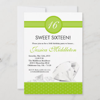12x18 Diamonds Jewels Sweet 16 Birthday Einladung