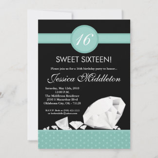 12x18 Diamonds Jewels Sweet 16 Birthday Einladung