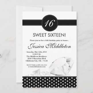 12x18 Diamonds Jewels Sweet 16 Birthday Einladung