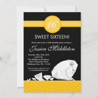 12x18 Diamonds Jewels Sweet 16 Birthday Einladung