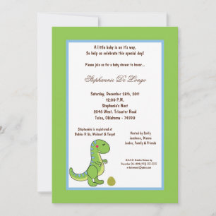12x18 Dinosaur Kinderdusche Einladung