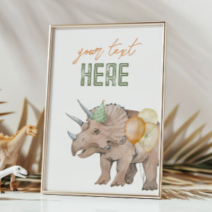 12x18 Dinosaurier Editable Sign Card Einladung