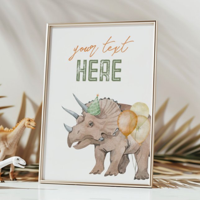 12x18 Dinosaurier Editable Sign Card Einladung (Von Creator hochgeladen)