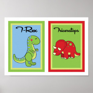 12x18 Dinosaurier Wall Art Collection Poster