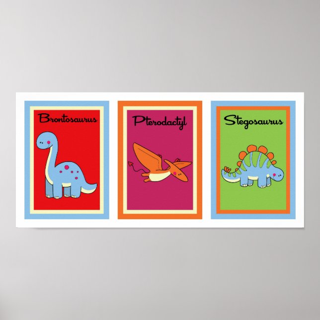 12x18 Dinosaurier Wall Art Collection Poster (Vorne)