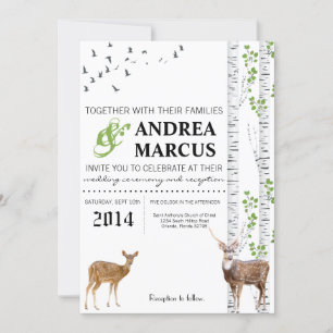 12x18 Doe Woodland Buck Hochzeit Einladung