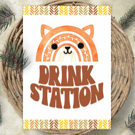 12x18 Drink Station Boho Woodland Fox Geburtstag Poster