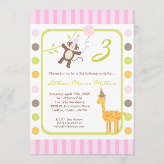 12x18 Dschungel-Safari-Zoo-Geburtstags-Party Einladung