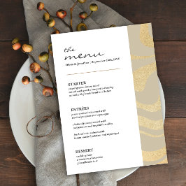 12x18" Elegante Gold Glitzer Wedding Table Menu Ca Einladung