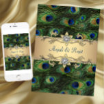 12x18 Emerald Green Elegante Peacock Wedding Einladung<br><div class="desc">Elegante Pfauenhauseinladungen. Diese wunderschöne Pfauenhochzeit-Einladung ist einfach an Ihre Veranstaltung angepasst, indem Sie einfach die Schaltfläche "Anpassen Sie es!" auswählen, um Ihre Veranstaltungsdetails, den Schriftart, die Größe und Farbe des Schriftartes und den Wortlaut hinzuzufügen. Bitte beachten Sie: Alle Aufkleber, Karten und Einladungsdesigns, die Sie auf Zazzle finden, sind gedruckte Grafiken...</div>
