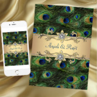 12x18 Emerald Green Elegante Peacock Wedding