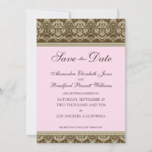 12x18 Flat Save the Date Vintag Barock: Baby pink
