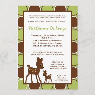 12x18 Forrest Momma Baby Deer Baby Dusche Einladun Einladung