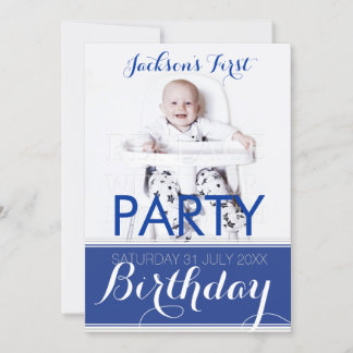12x18 Foto Baby Boy Geburtstagsparty Einladung