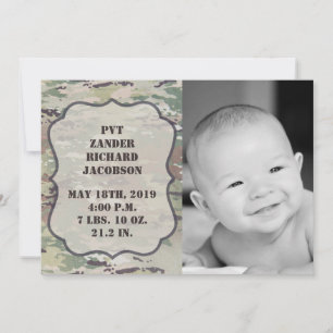 12x18 Foto Birth Announcement Army OCP Camouflage  Ankündigung