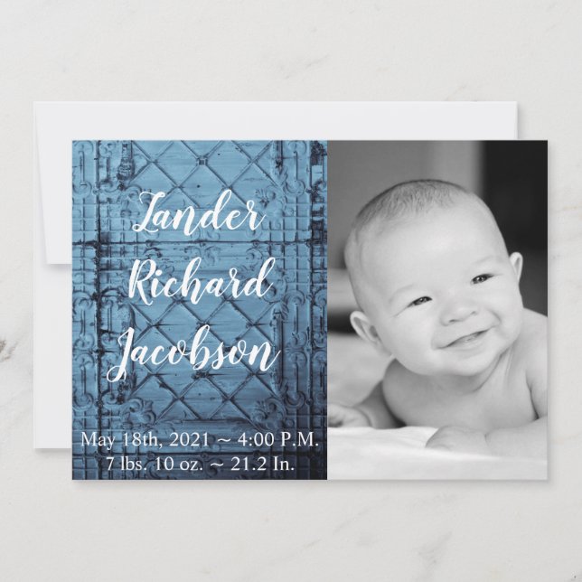 12x18 Foto Geburtshilfe Ankündigung Armee Rustikal (Vorderseite)