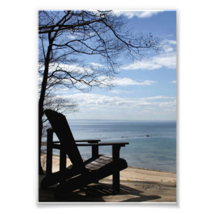 12x18 Fotografische Beachszene mit Adirondack-Vors Fotodruck