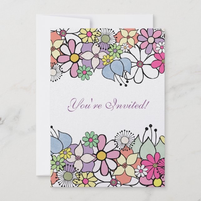 12x18 füllen heller Blüten-freier Raum Einladung (Vorderseite)
