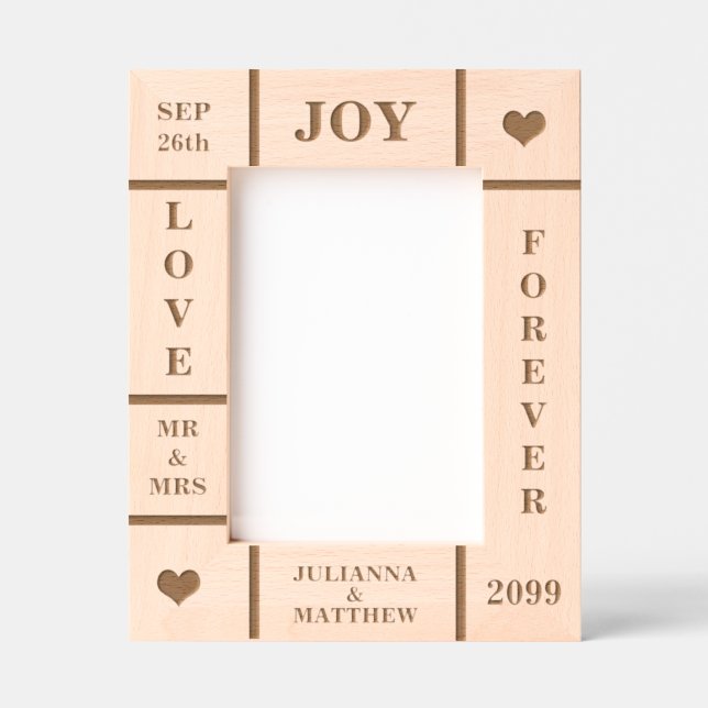 12x18 für Hochzeit oder Jubiläum Geätzte Rahmen (Vorderseite)