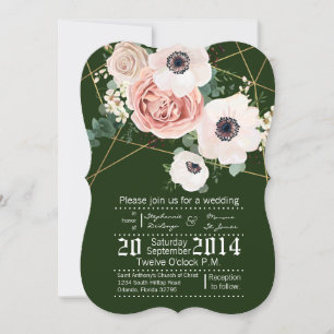 12x18 Geometric Garden Rose Grüne Hochzeit Einladu Einladung