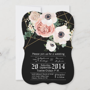 12x18 Geometric Garden Rose Hochzeit Einladung Sch