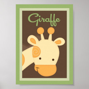 12x18 "Giraffe" Jungle Safari Kinderbett Wand an W Poster