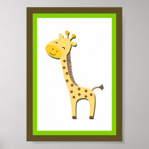 12x18 Giraffe Jungle Tiermauer Art Poster