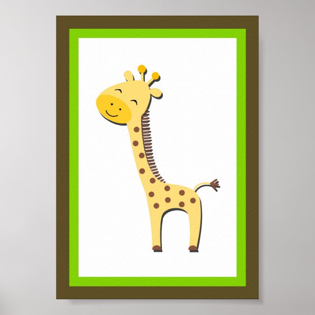 12x18 Giraffe Jungle Tiermauer Art Poster (Vorne)