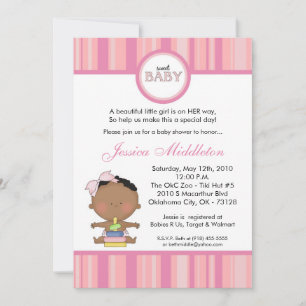 12x18 Girly African Baby Girl Baby Shower Einladun Einladung