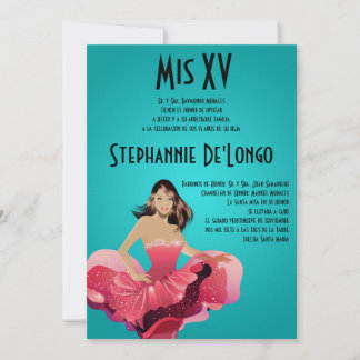 12x18 Glamour Girl Quinceanera Geburtstagseinladun Einladung