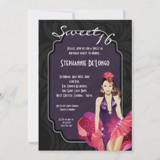 12x18 Glamour Girl Sweet 16 Geburtstag Einladung