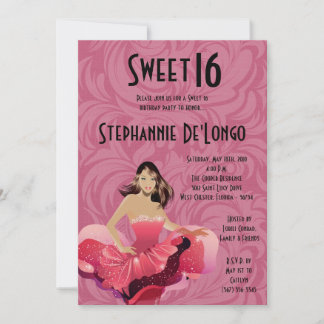 12x18 Glamour Girl Sweet 16 Geburtstag Einladung