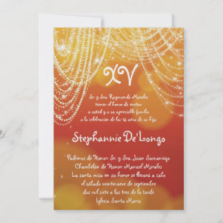 12x18 Glitz Glimmer Quinceanera Einladung zum Gebu