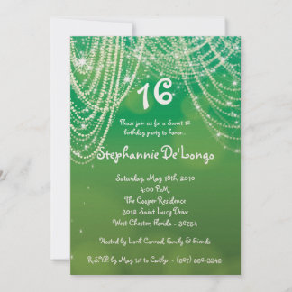 12x18 Glitz Glimmer Sweet 16 Geburtstag Einladung