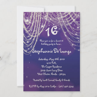 12x18 Glitz Glimmer Sweet 16 Geburtstag Einladung