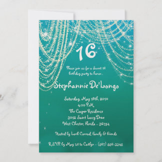 12x18 Glitz Glimmer Sweet 16 Geburtstag Einladung