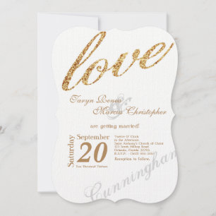 12x18 Gold Foil Glitzer Liebe Einladung Hochzeit