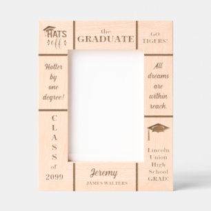 12x18 Graduate Class of Individuelle Name Year Por Geätzte Rahmen
