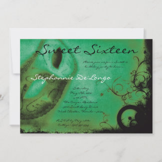 12x18 Green Masquerade Sweet 16 Geburtstag Einladu Einladung